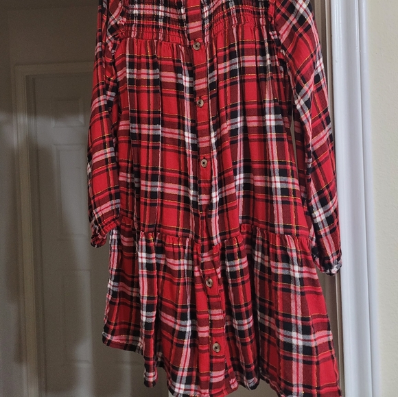 Cat and Jack red plaid dress size 10/12 - Picture 2 of 2